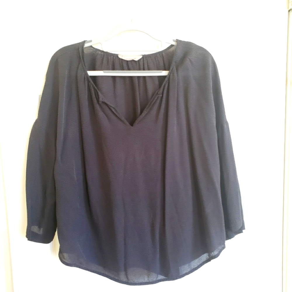 Everlane Shirred Cupro Blouse